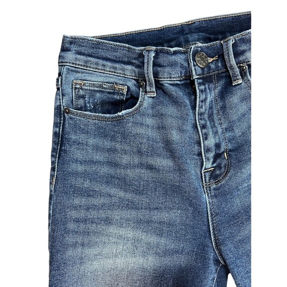 Urban Outfitters BDG Jeans Womens 2 Crop Twig High Rise Blue Distressed Raw Hem - Picture 6 of 14